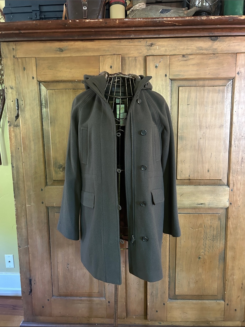 NWT J Crew Stadium Cloth Nello Gori Green Wool Coat